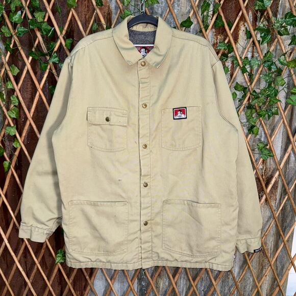 Vintage Y2K Ben Davis khaki faded workwear 1990s Chore coat - Picture 1 of 4